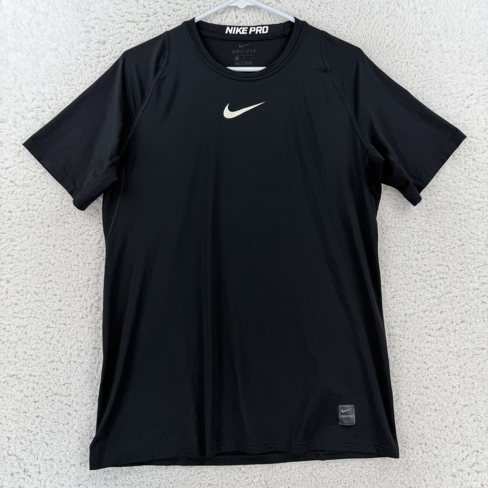 Nike Pro Dri-FIT Shirt Mens Large Black Short Sleeve Training Top 838093-010